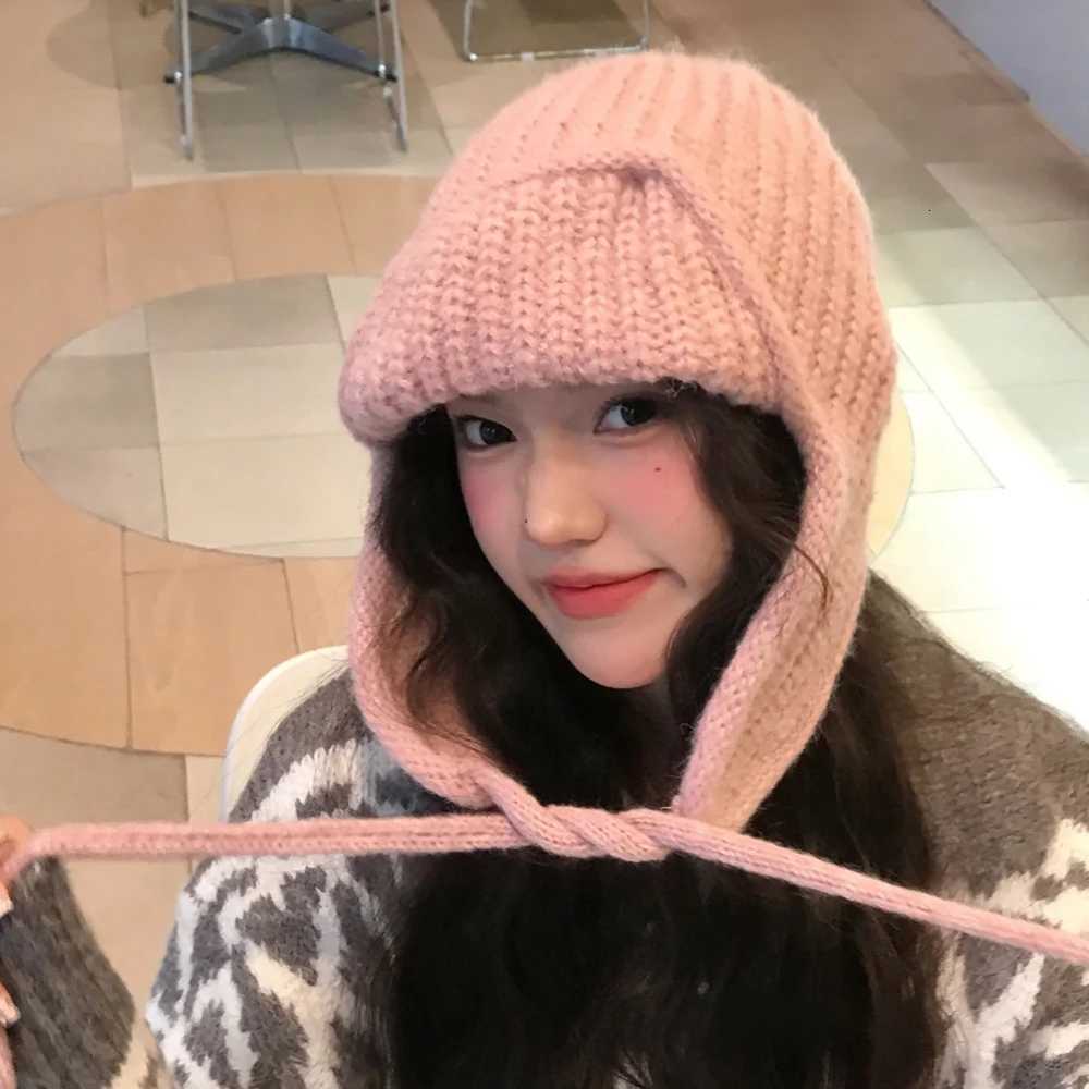 Winter Warm Knitted Hat Wen Earflap Beanie Super Soft Thicke Windproof Cold Weather Fashion for Autumn Thick Hats G250910