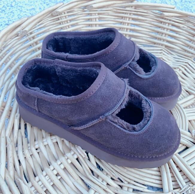 Womens Bea Mary Jane Slippers Designer Shearling Shoes Fur Slides Classic Ultra Mini Platform Boot Tazz Tasman Chestnut Slip-on Suede Wool Comfort Winter 34b