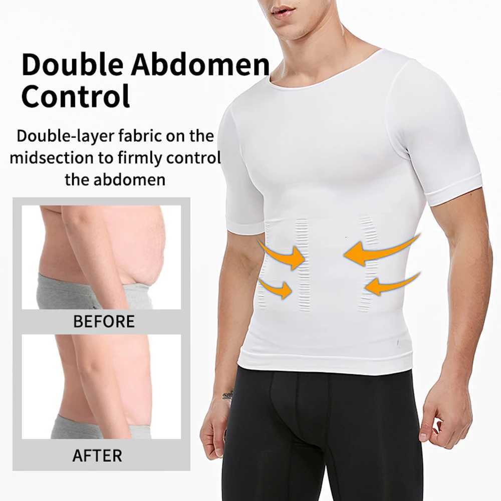 MISSMOLY Mens Body Shaper Slimming Posture Tee Belly Abdomen Corrector Compression Abs Slimming Waist Shaping Corset Tshirt New W250910