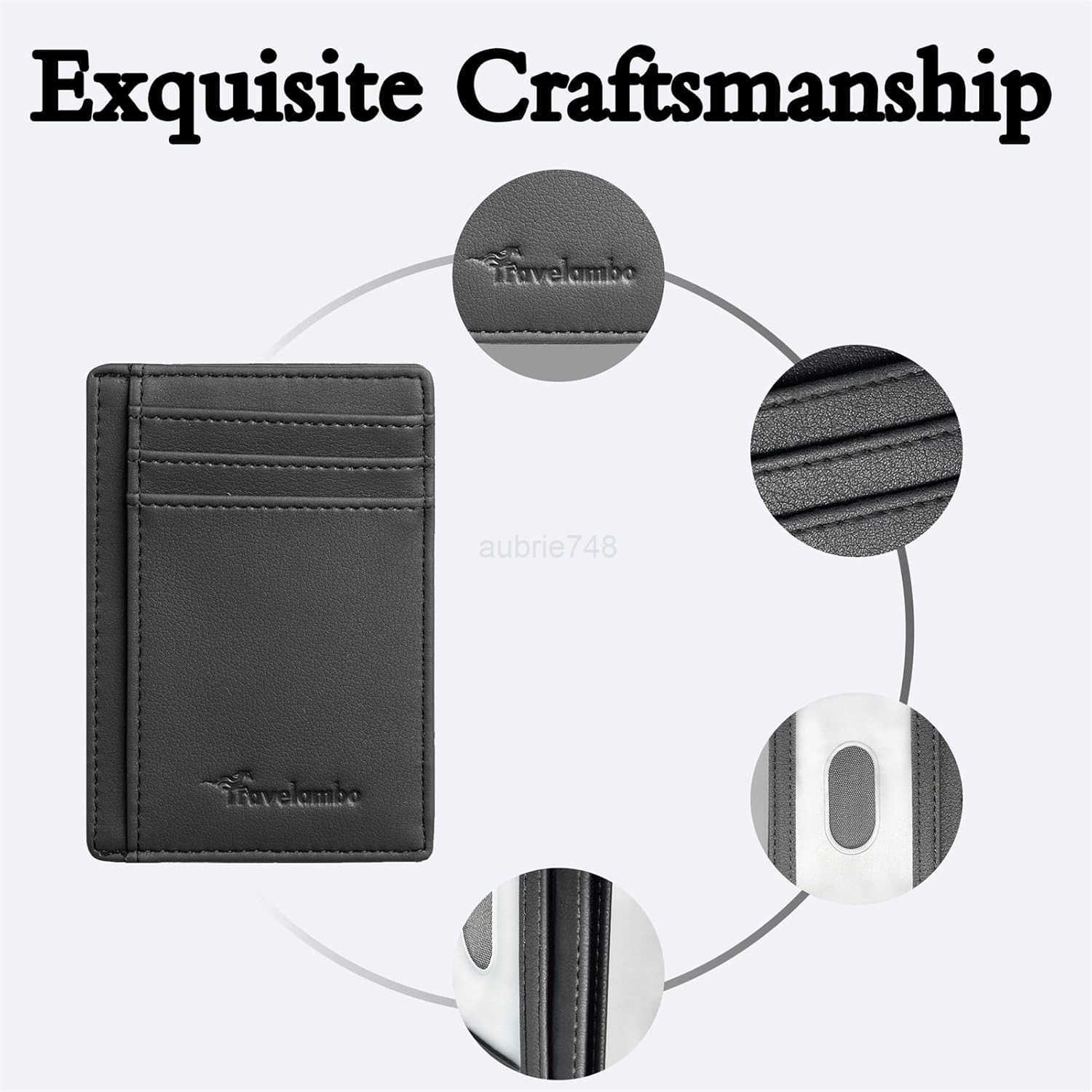 Front Pocket Minimalist Leather Slim Wallet RFID Blocking Medium SizeZ250910