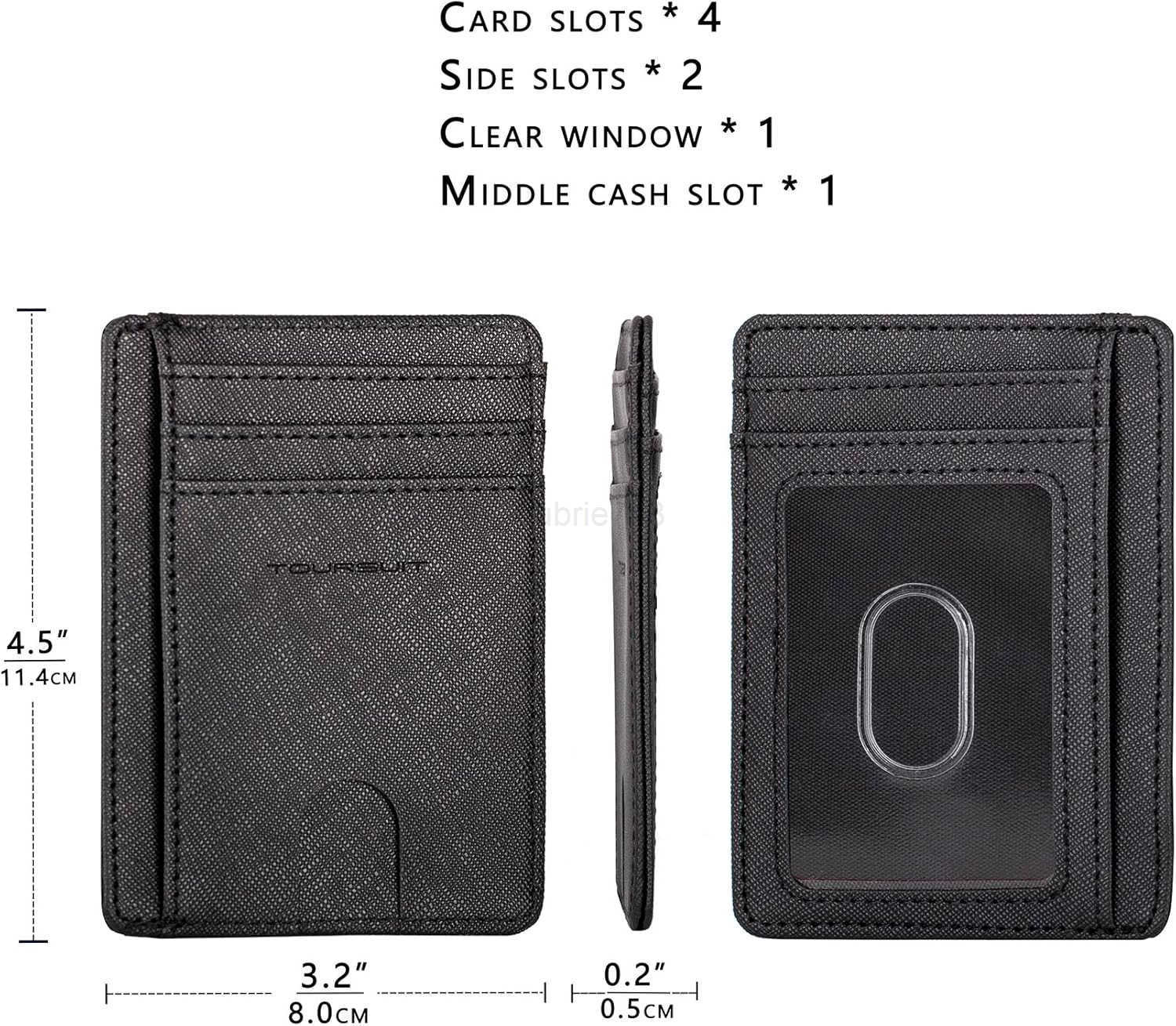 Travel Minimalist Slim Front Pocket Wallet for Men Women RFID Blocking CARD Holder Case Cross BlackZ250910