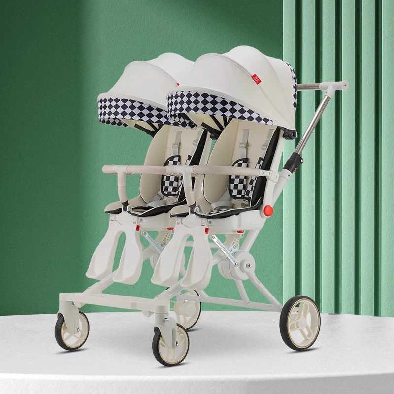 Baby Stroller Twins Slipping Baby God Infant Double Can Lie Flat and Sit Lightweight Carrying Folding Twoway Baby Pushchair W250910