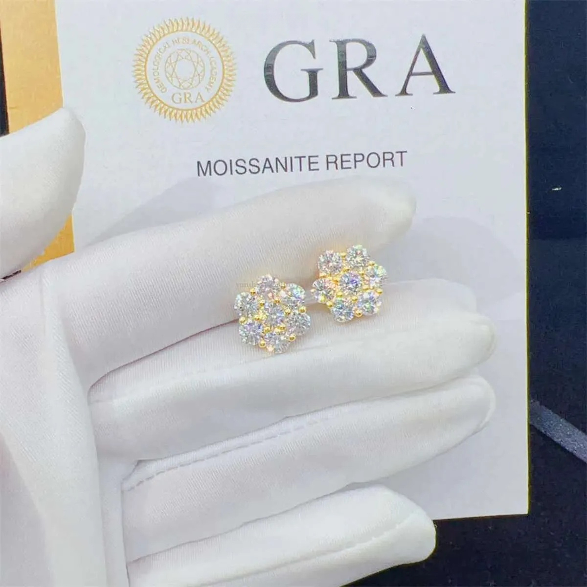 Zuanfa Top Selg Pass Dia Tester Fine Jewelry Sier 8mm 12mm wer Vvs Moissanite Stud Earrings