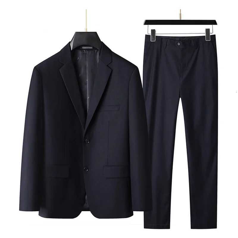 Mens 2025 Business Casual Suit And Trousers TwoPiece Set Large Size XL9XL Handsome Solid Color AllInOne Wedding Dress W250910
