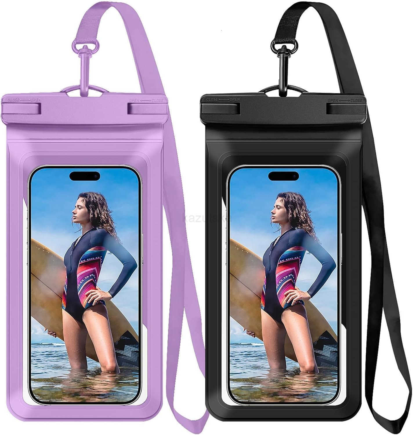 Waterproof Phone Pouch with Inside Card Bag Large Waterproof Case for iPhone 16 15 14 13 Pro MaxIPX8 Certified Lightweigt Cellphone Dry Bag Beach Crui