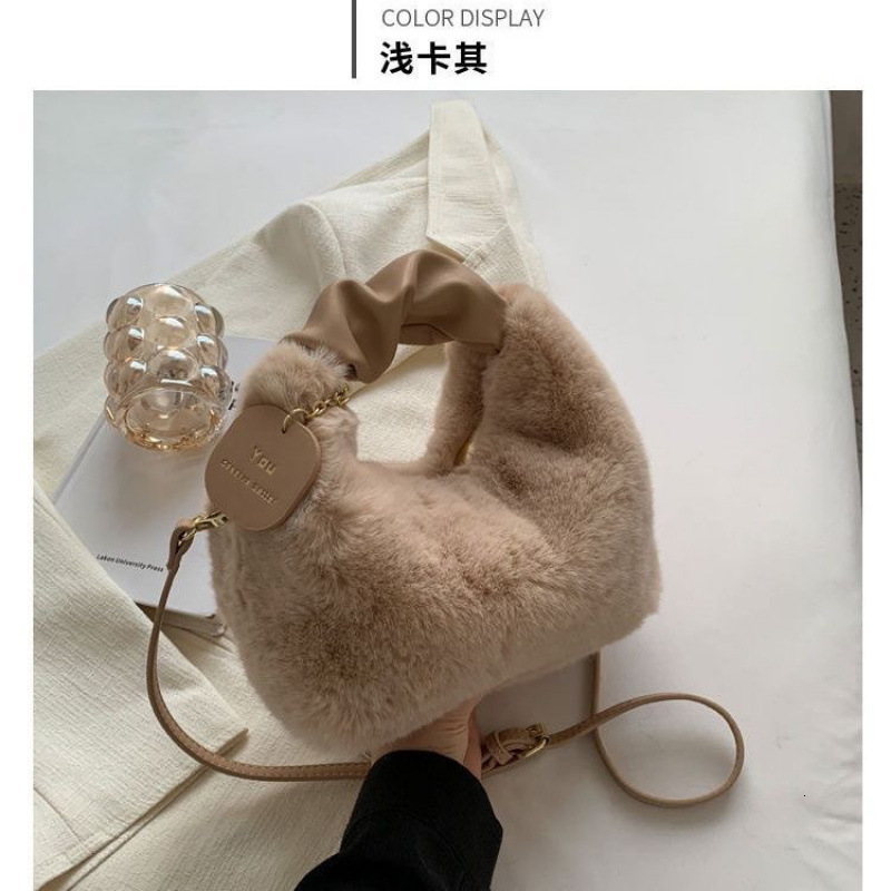 2025 new women's plush handbag designer crossbody bag