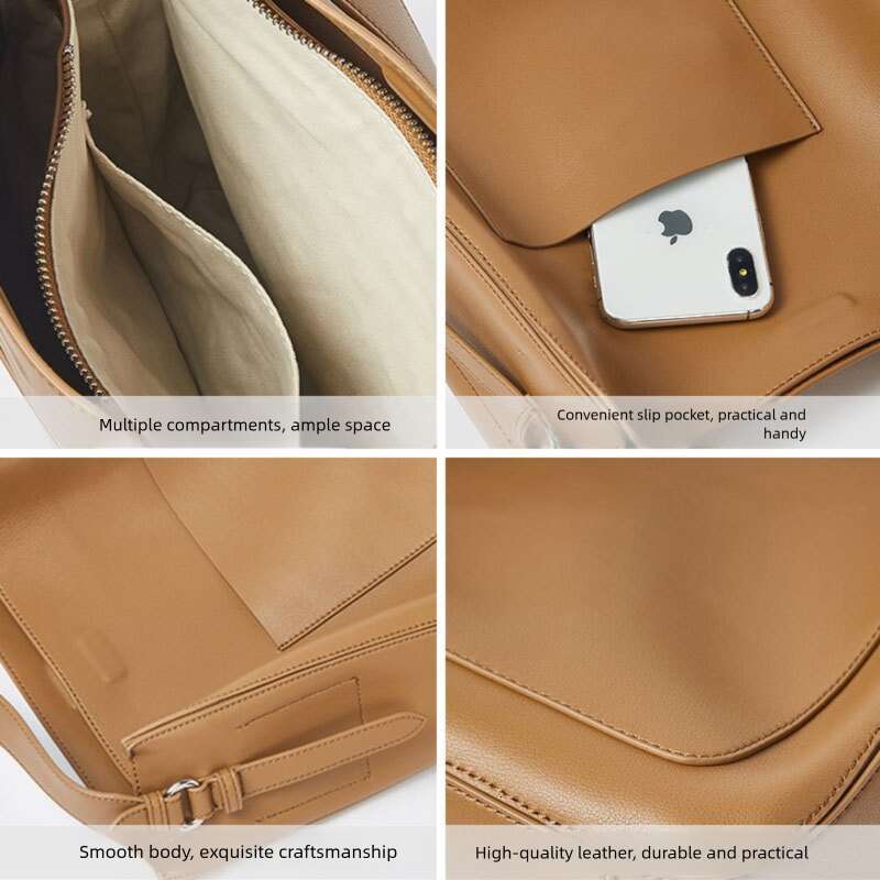 Luxury bag New Genuine Leather Casual Shoulder Crossbody Women s Bucket Niche Design Commuting Tote Bag
