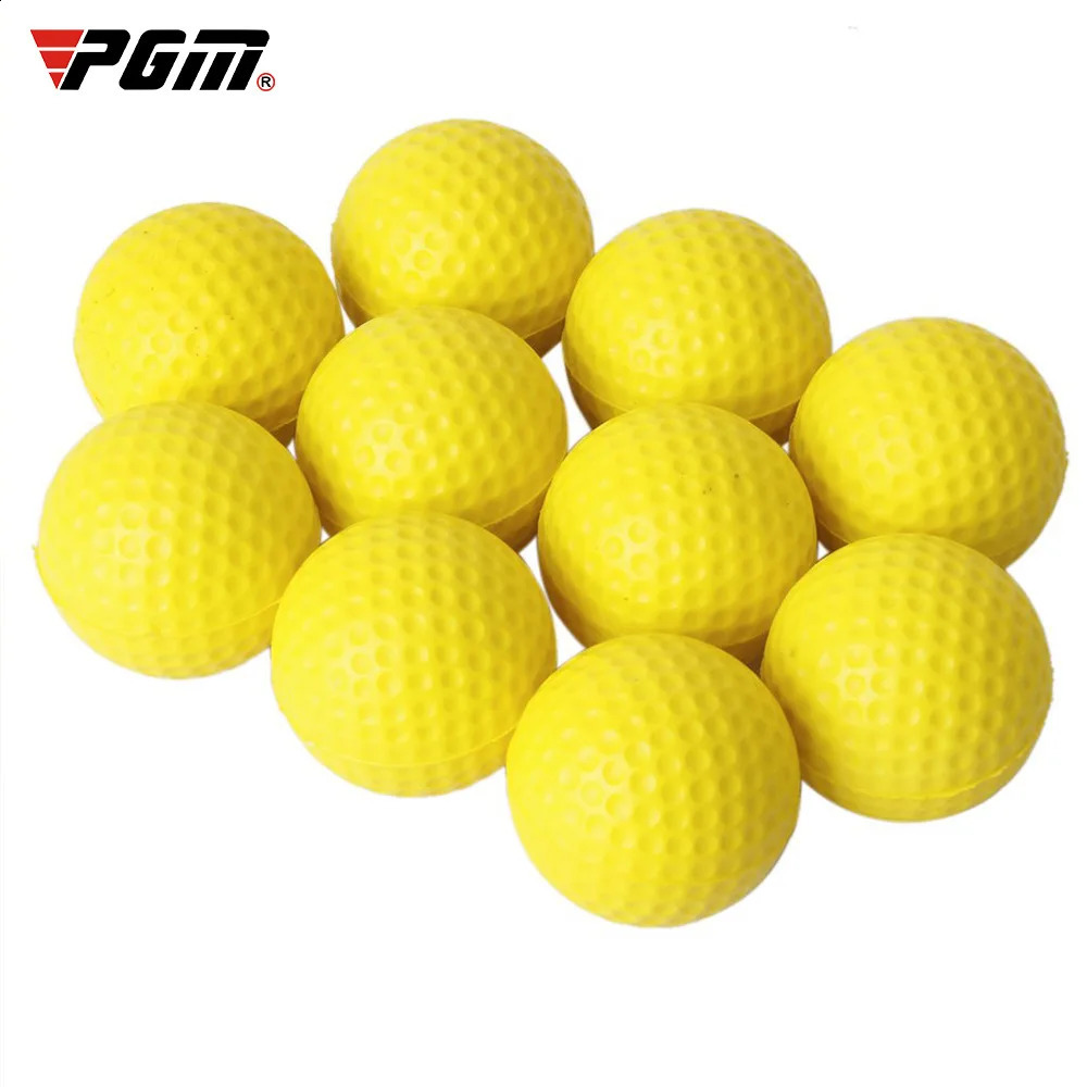 10Pcs Yellow PU Foam Golf Balls Sponge Elastic Indoor Outdoor Practice Training 250909