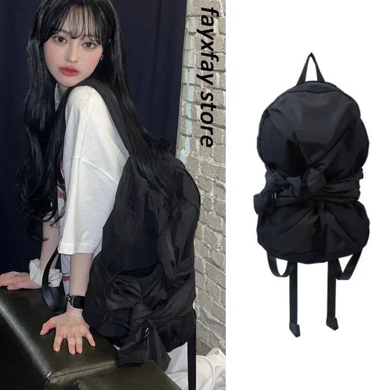 Japanese Haruku Knotted Bow Aesthetic Backpack Fashion School for Women High-capacityTravel Girl Backpacks high-quality