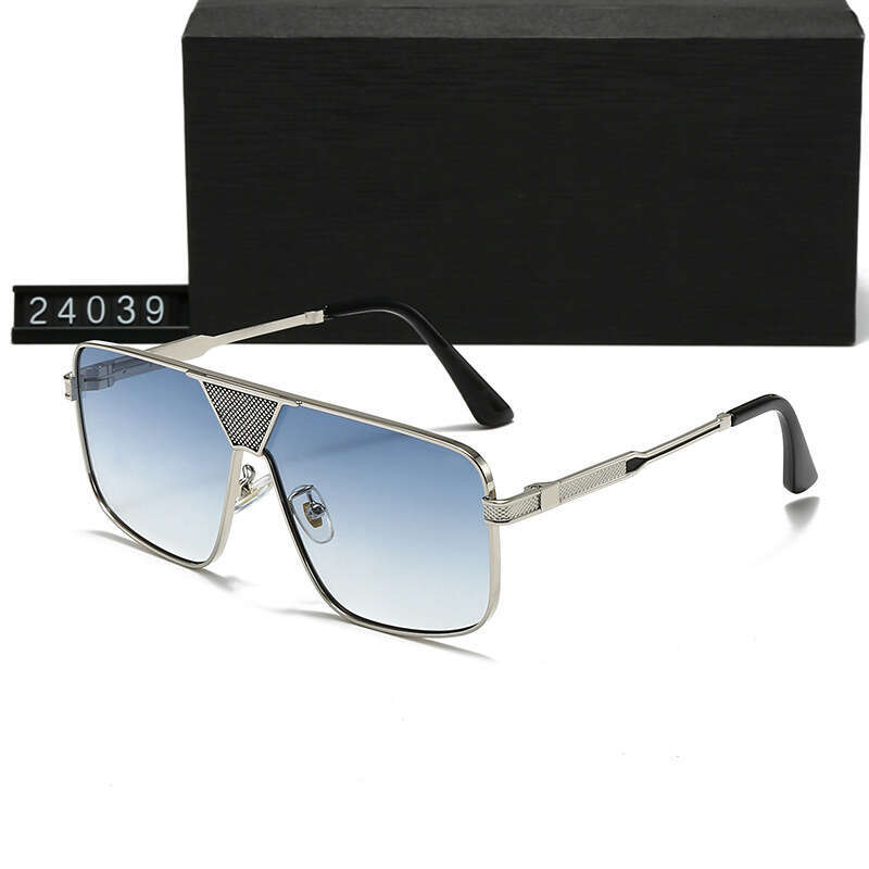 New Metal Large Frame Trendy Men's Fashion Women's Sunglasses 24039