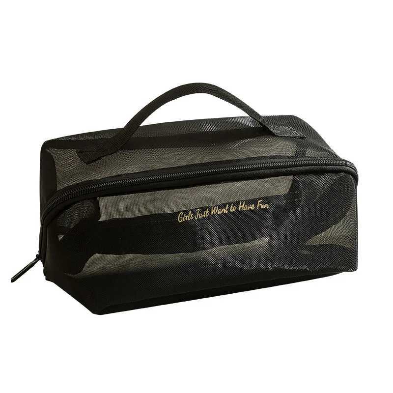 Large Capacity Mesh Makeup Bag Transparent Simple Toiletry Bag Cosmetic Storage Bag Travel Toiletry BagXJ250910