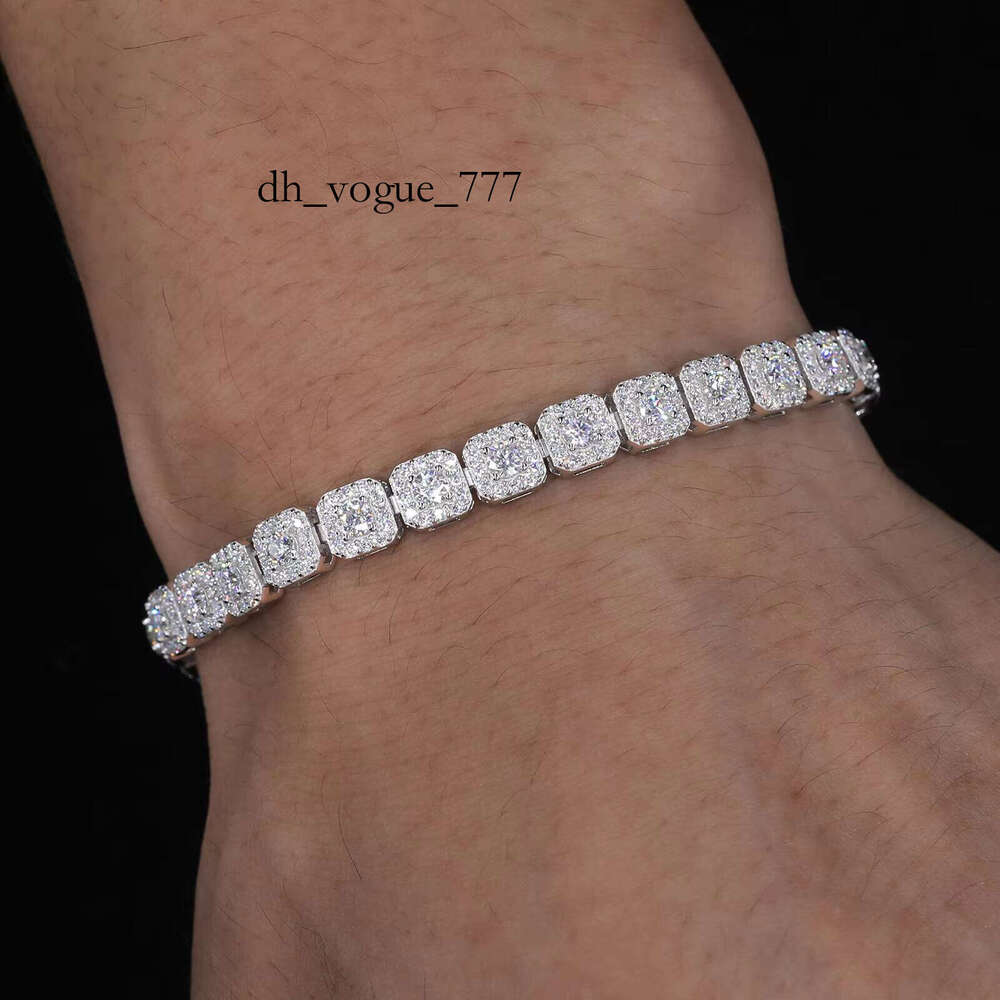 Iced Out Dia Hip Hop Jewelry Real Sterling Sier 6mm Vvs Moissanite Factory Outlet Men Link Chain Bracelet For Party