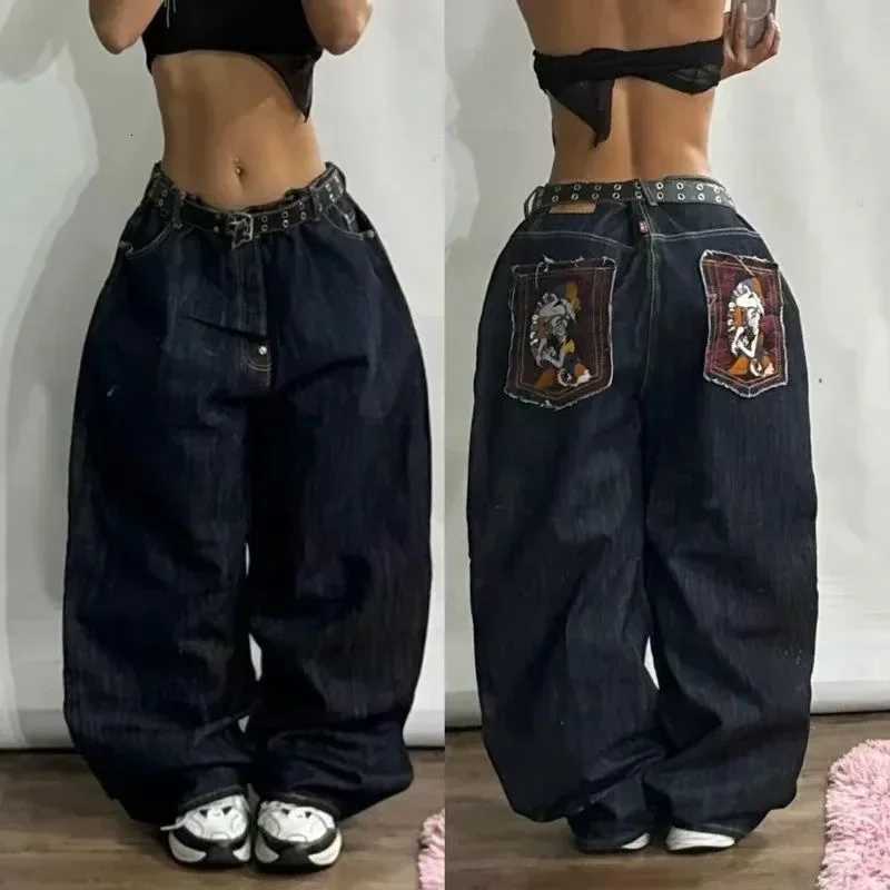 American Retro Cleanfit Fashion Print Baggy Jeans Womens Y2K Popular Casual Joker Gothic High Waist WideLeg pants Street Wear Z250910