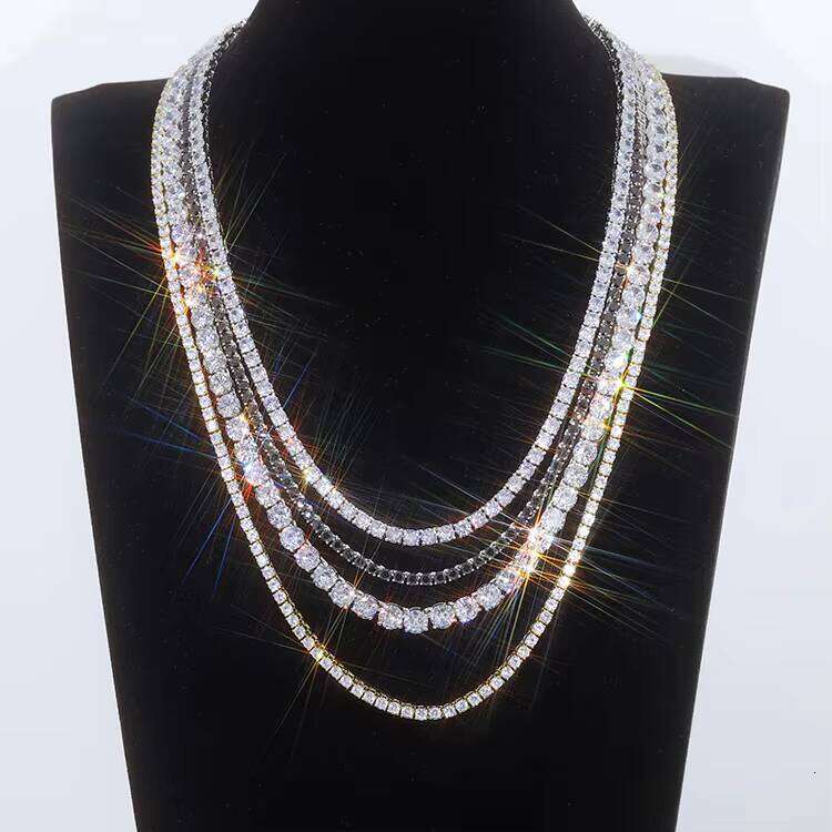 Fashion Pure Sier Ice Mesh Chain -- Hip-Hop Style Men's/Women's Moissanite Necklace Shining Gift