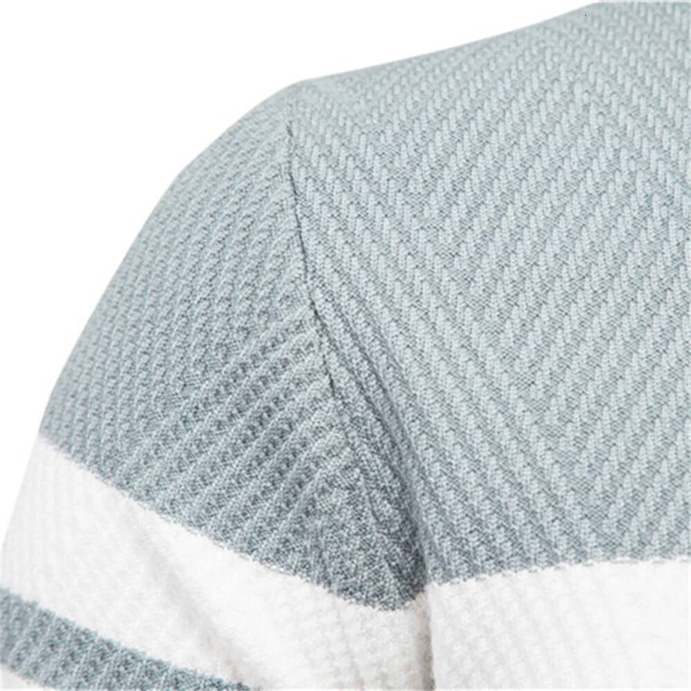 New Autumn Pullover Men's O-neck Patchwork Long Sleeve Warm Slim Sweaters Casual Fashion Sweater Men Clothing dongdumaoyi