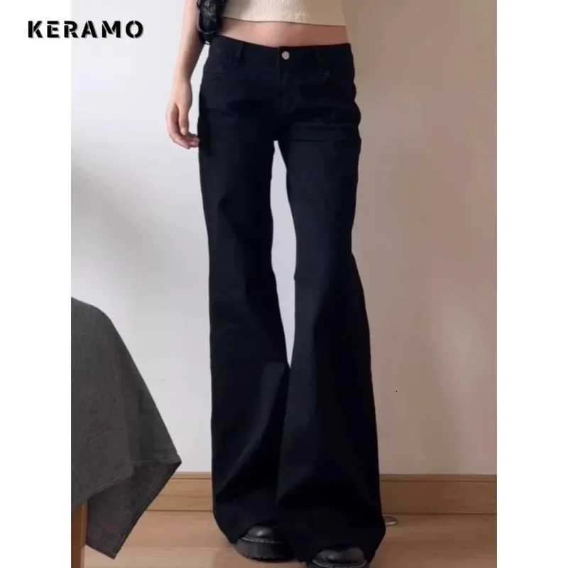 Normcore Y2K Baggy Black Denim Trouser Washed Vintage Casual Minimalist Pants Grunge High Waist Solid Color Street Retro Jeans Z250910