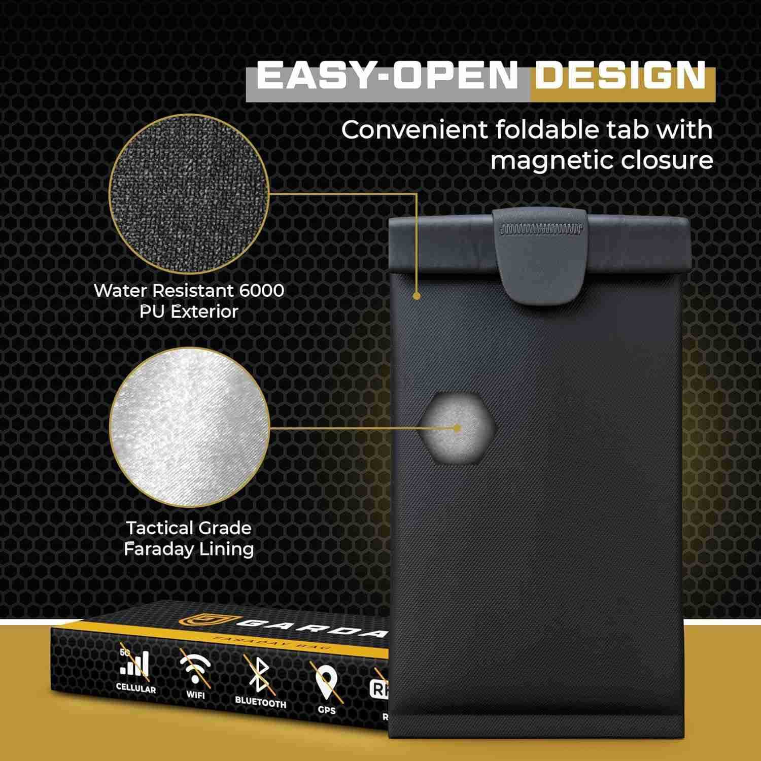 Bag for Phones Key Fobs 3rd Party Tested Faraday Cage for AntiTheft AntiTracking EMP Protection RFID Signal Blocker Shielding Pouch for Military Law E