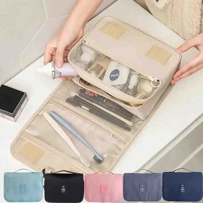 12PCS Large Capacity Foldable Toiletry Bag Makeup Bag Portable Organizing Bag Minimalist Style Travel Waterproof Storage BagXJ250910