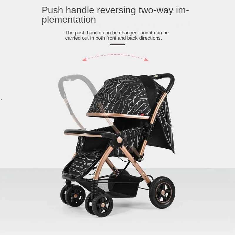 Newborn Baby Stroller Can Sit and Lie 06 Years Old Light OneKey Folding FourWheel Suspension Trolley Breathable and Warm W250910