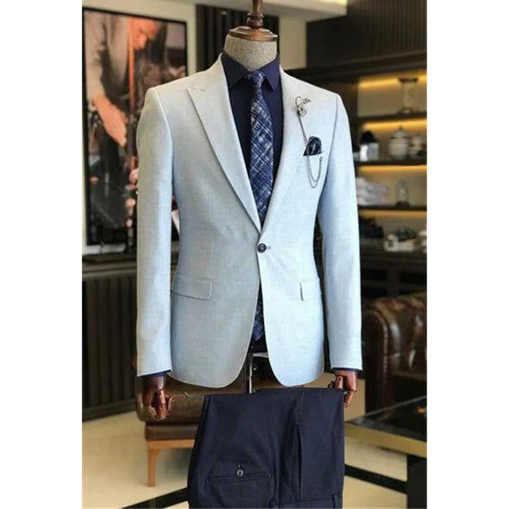 Speical Deisgn Men Suits Peak Lapel One Button High Quality Business Formal Occasion Male Clothing Classic 2 Pieces Jacket Pant W250910