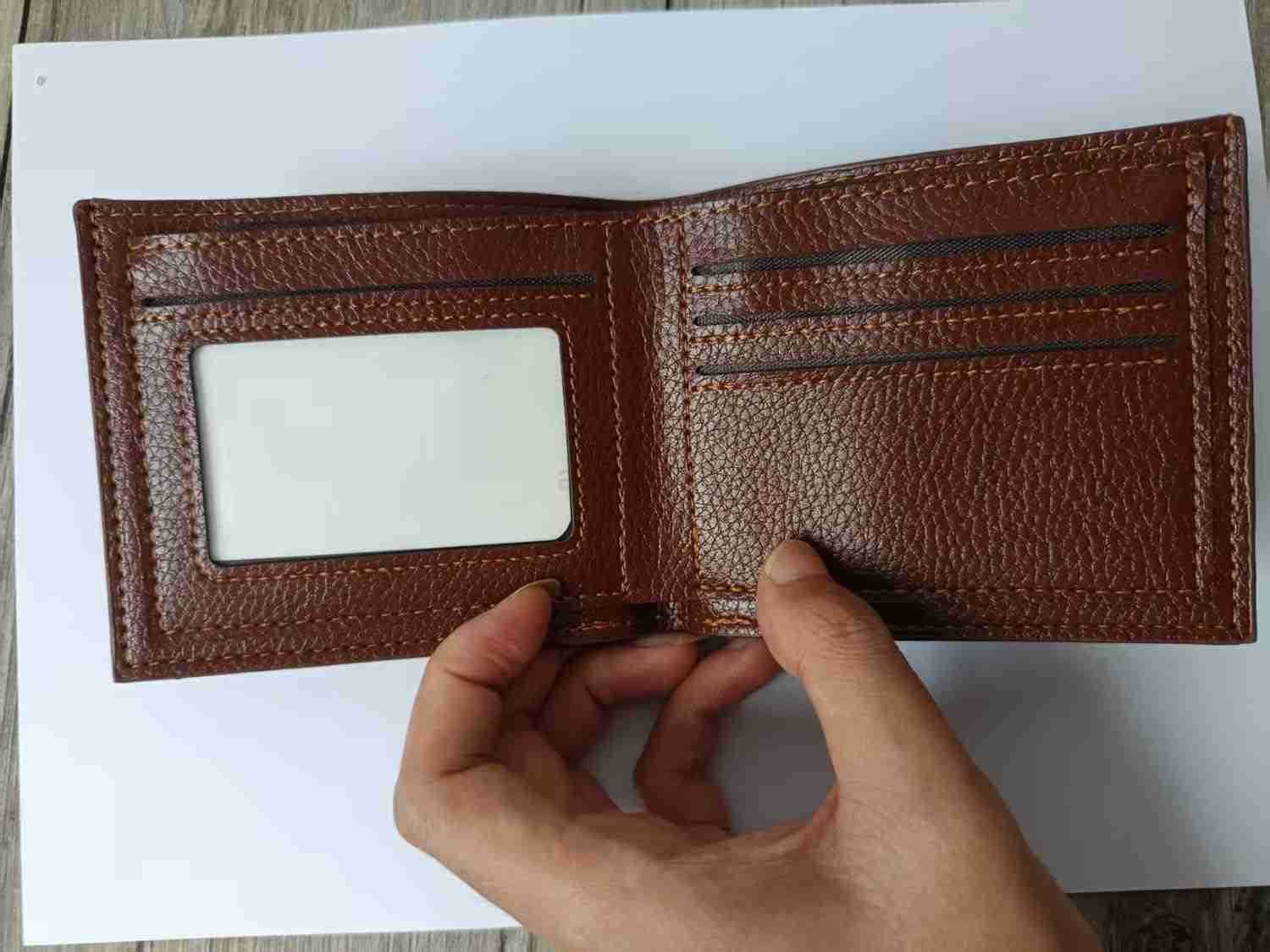 Ultra soft synthetic leather mens wallet easy to carry compact design safe for holding cash cards black brown suitable for personal use and gift givin