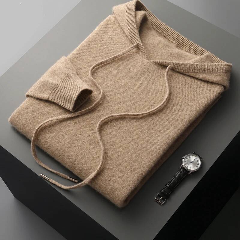 Men's female cashmere One-piece ready-to-wear Hoodie 100% Merino Wool Knitted Sweatshirt Autumn Winter Casual Large Top Long dongdumaoyi