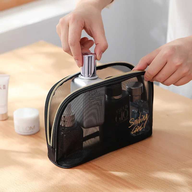 Mesh Cosmetic Bag Mesh Makeup Bags Black Mesh Zipper Pouch for Offices Travel Storage Bags Toiletry Bags Makeup Pouch 5 styleXJ250910