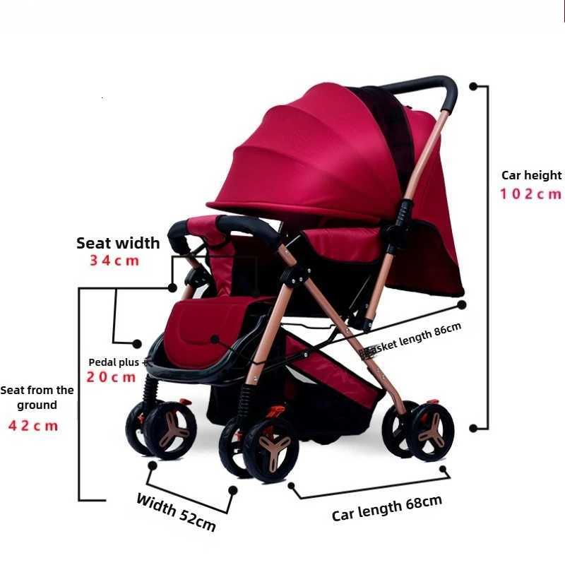 2025 New Sle Fourwheel Baby Stroller Lightweight Foldable Baby Stroller with Twoway Function W250910