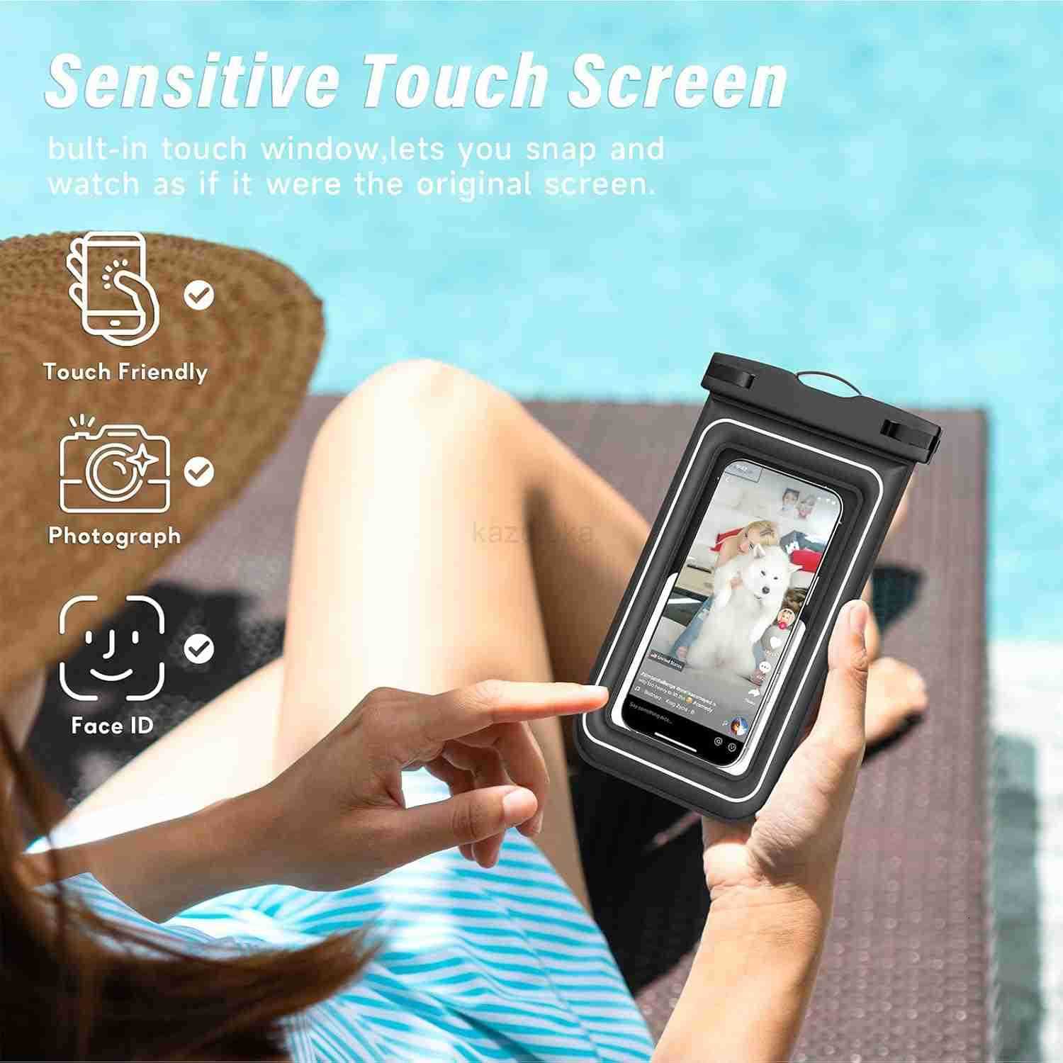 Waterproof Phone Pouch 2 Pack IP68 Floating Waterproof Phone Case Dry Bag Beach Cruise Essentials 2025 with Adjustable Lanyard for iPhone 16 Pro Max 1