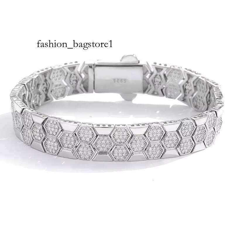 9 Fine Jewelry Honeycomb Design S Sterling Sier Micro pave vvs1 Moissanite Bracelet For man women Gifts