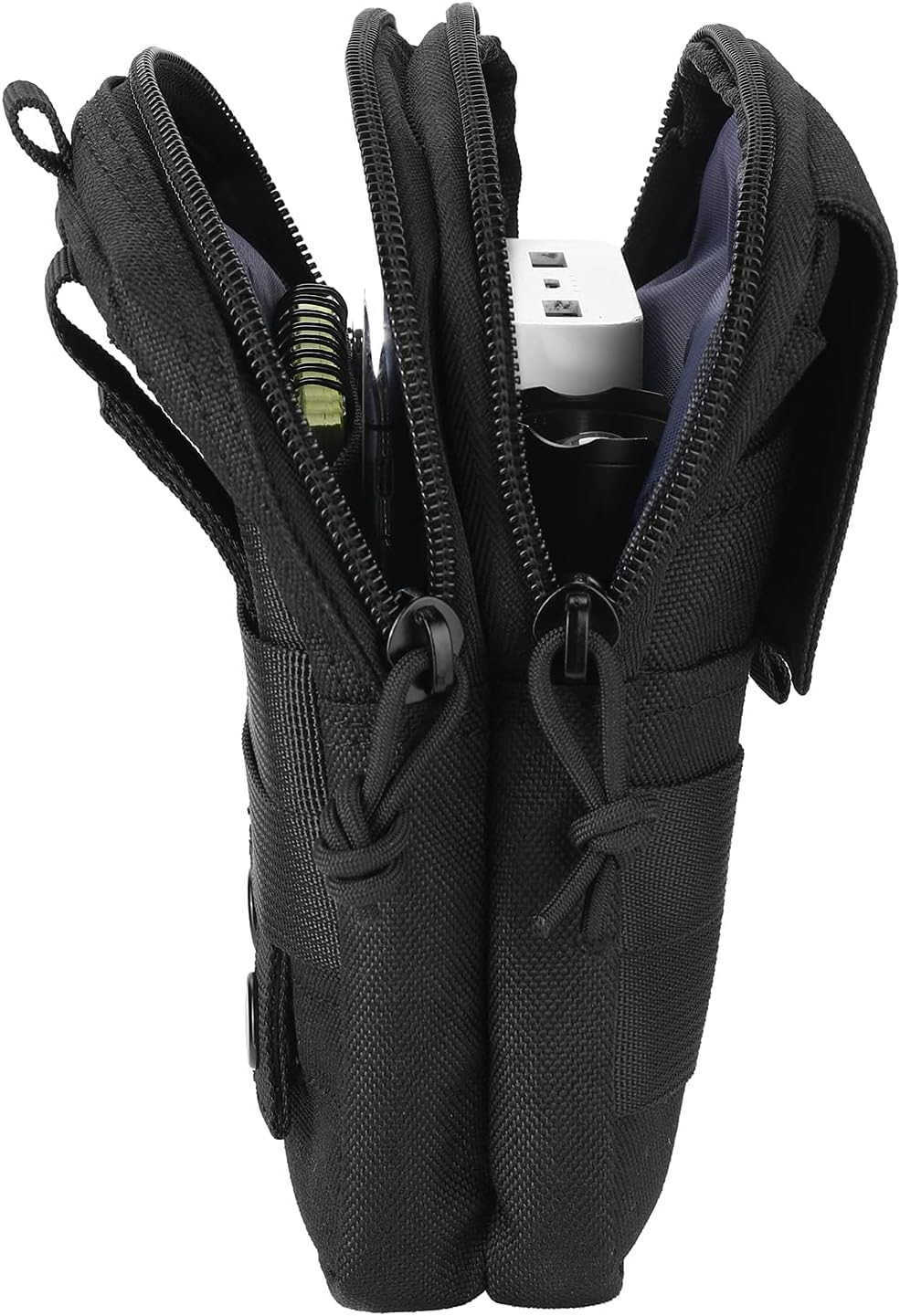 Multipurpose Tactical Molle Mobile Phone Belt Pouch EDC Gadget Slim Utility Waist Bag with Cellphone Holster Large Black Z250910