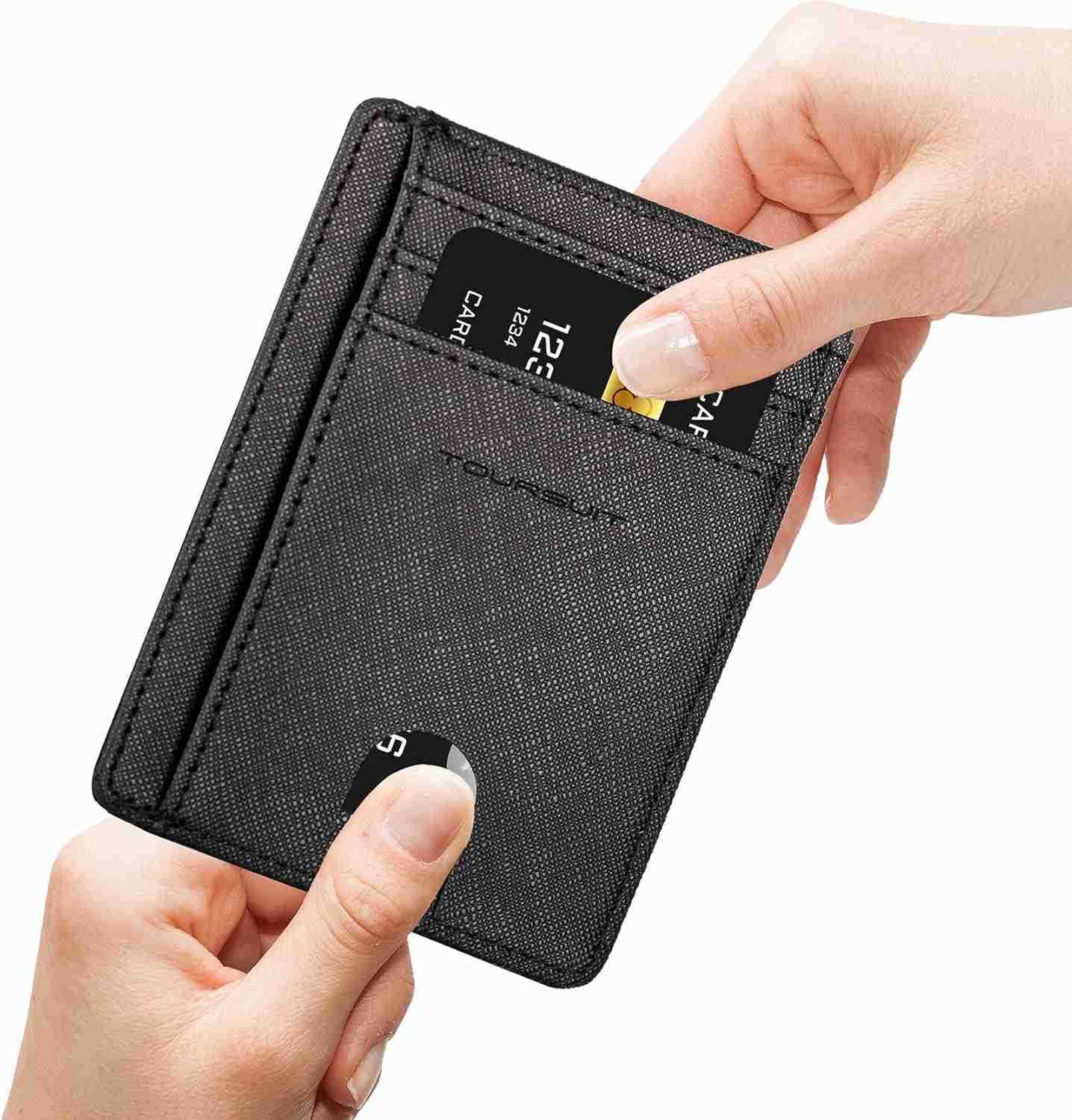 Travel Minimalist Slim Front Pocket Wallet for Men Women RFID Blocking CARD Holder Case Cross BlackZ250910