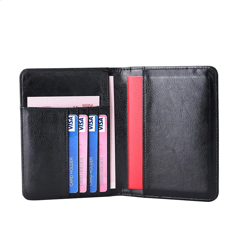 Passport Holder RFID Blocking Genuine Leather on Cover for Passport Bag Multifunctional Travel Air Ticket Leather Case Wallet250906