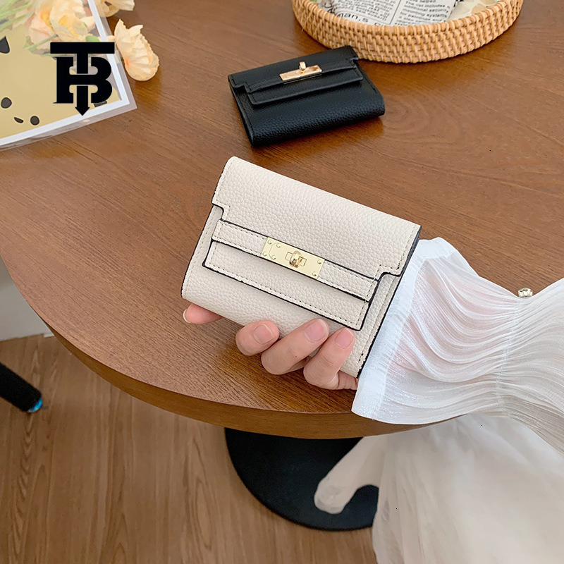 TB BHULAMTE Designer Women's Wallet Ins Premium Folding Card Bag Short Handbag Zero Money Bag Mini Business Card Holder
