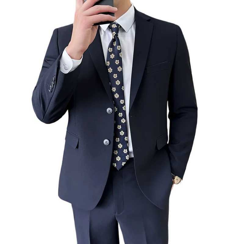 Suit Blazer Pants Fashion Men Solid color Business Wedding Work Casual Slim Professional Dress Groom Best Man Gentleman Suit W250910