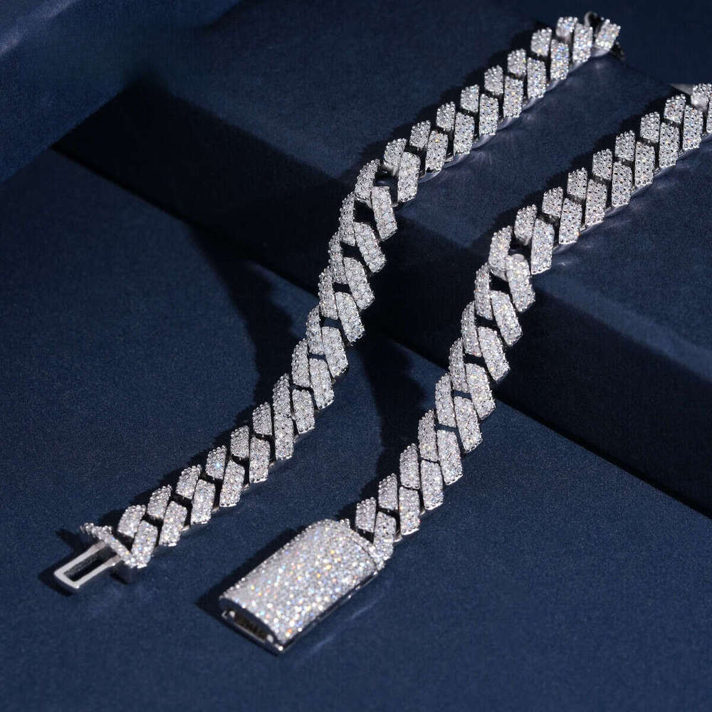 USA Local Stock Iced Out Dia Fast Ship Custom Hip Hop Jewelry Sier VVS Moissanite Shining Cuban Link Bracelet