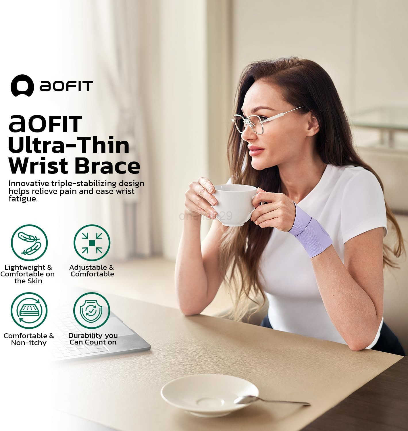 Wrist Brace for Pain Relief Carpal Tunnel Tendonitis Support Ergonomic Compression Breathable AntiSlip Design Fits Left Right Hand Ideal for SportsGam