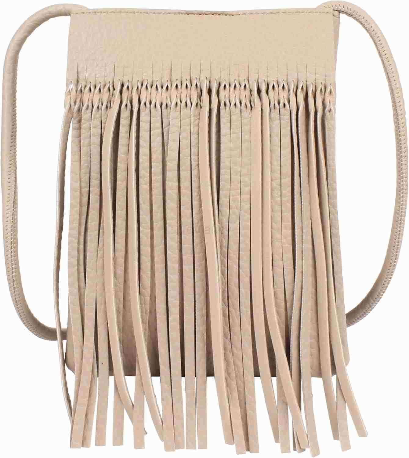 Womens Mini Fringed Crossbody Shoulder Bag Leather Cellphone Bag Tassel Wallet PurseW250909