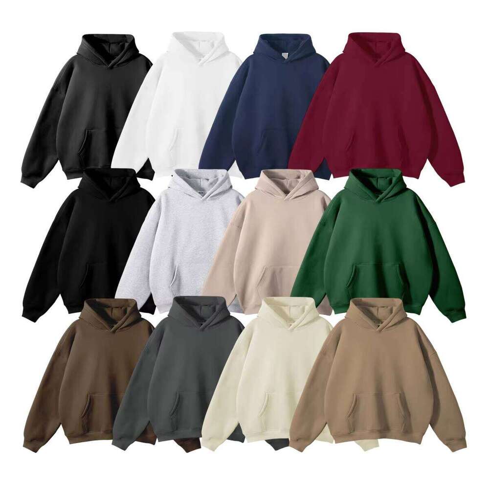 Cotton Cordless Blank Thick Wool Heavy Oversized Printed Logo Men's Hoodie and Sweatshirt