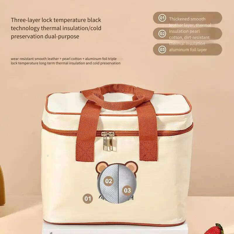 Insulated Baby Bottle Thermal Milk Storage Tote Large Capacity Mommy Diaper Bag Portable Cooler Pouch for Travel Outdoor
