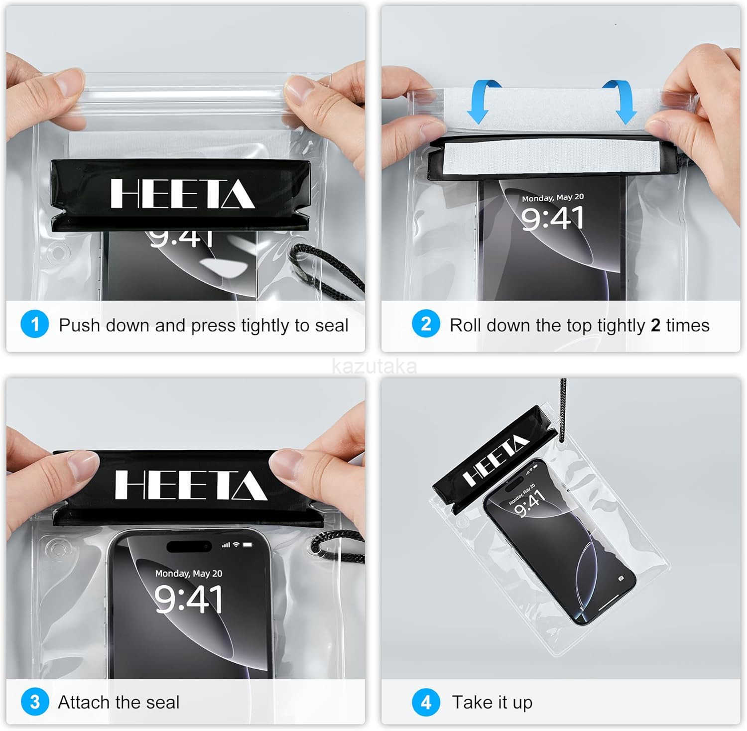 5Pack Clear Waterproof Dry Bag Pouch Water Tight Cases Dry Bags Document Holder for Camera Mobile Phone Maps Kayaking Boating Z250910