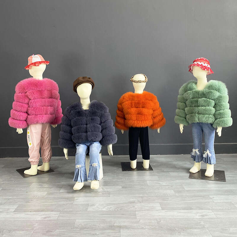 New Style Baby Girls Natural Fox Fur Jacket Children's Real Fur Coat Warm Fur Coats In Autumn And Winter For Kids 2-11 Years Old