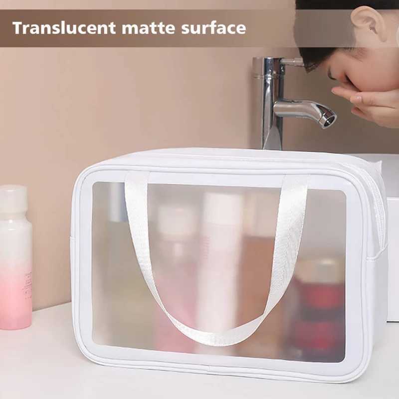 PVC Portable Travel Cosmetic Bag Storage Bag Large Capacity Wash Bag Waterproof Beauty Case Makeup Organizer Female TransparentXJ250910