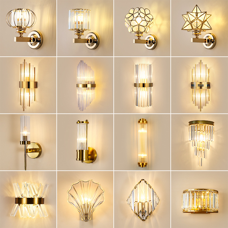 Nordic Modern Crystal Wall Lamp - Light Luxury Style For Living Room Accent Wall Staircase Corridor Bedroom Sleek Elegant Home Lighting Fixture-86006