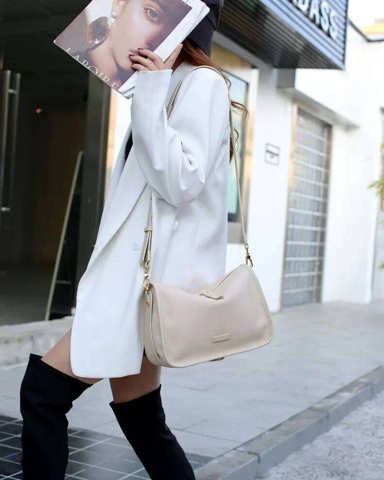 Trendy Original Design Shoulder Bags 100% First Layer Cowhide Leather Women's Handbag Portable Square Crossbody Bag