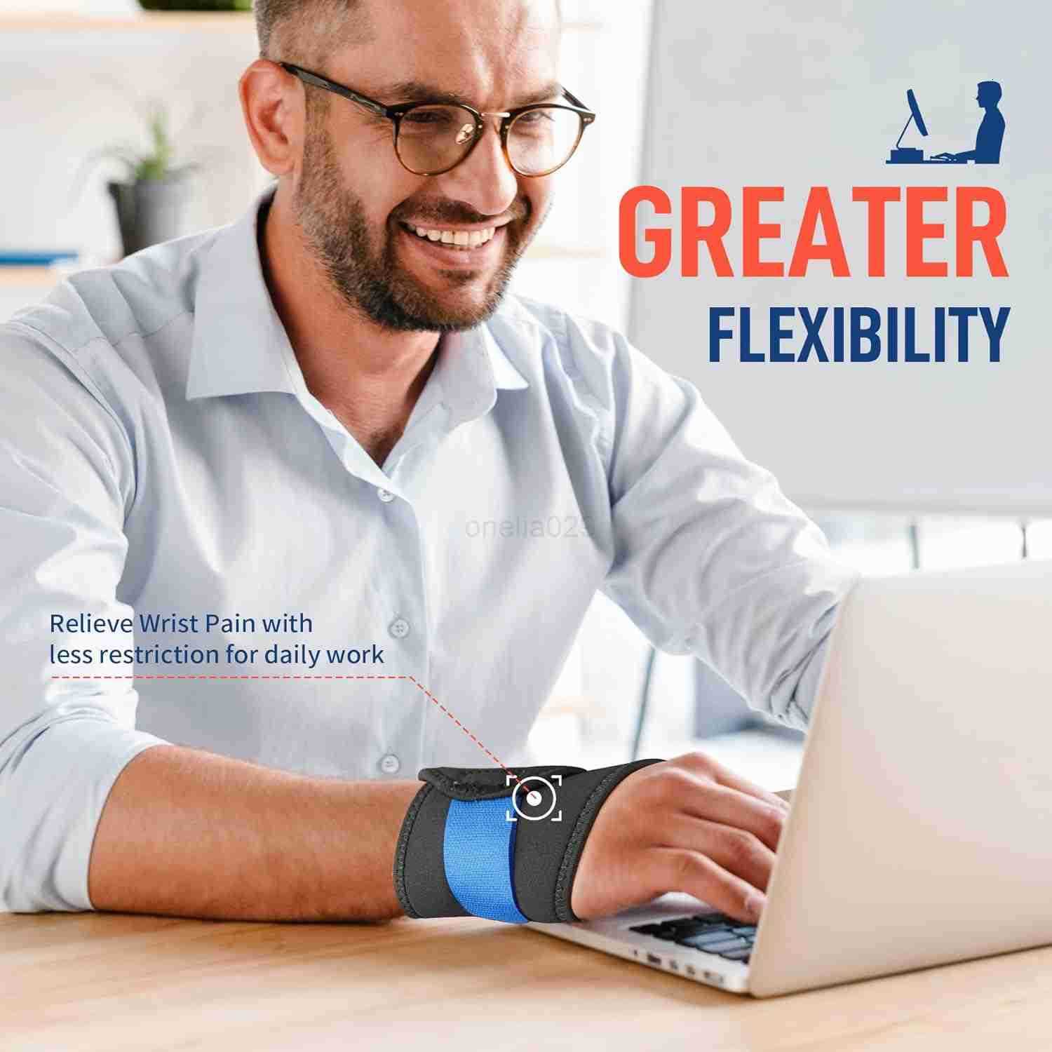 2 Pack Wrist Wraps for Pain Carpal Tunnel Tendonitis Adjustable Wrist Support for Work Men and Women Daily Protector Right Left Hand Small W250910