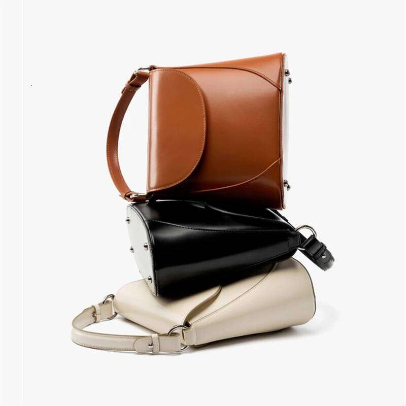 Toptrends Vintage Genuine Leather Small Shoulder Crossbody Bags For Women 2025 Designer Bucket Top Handle Ladies Handbags