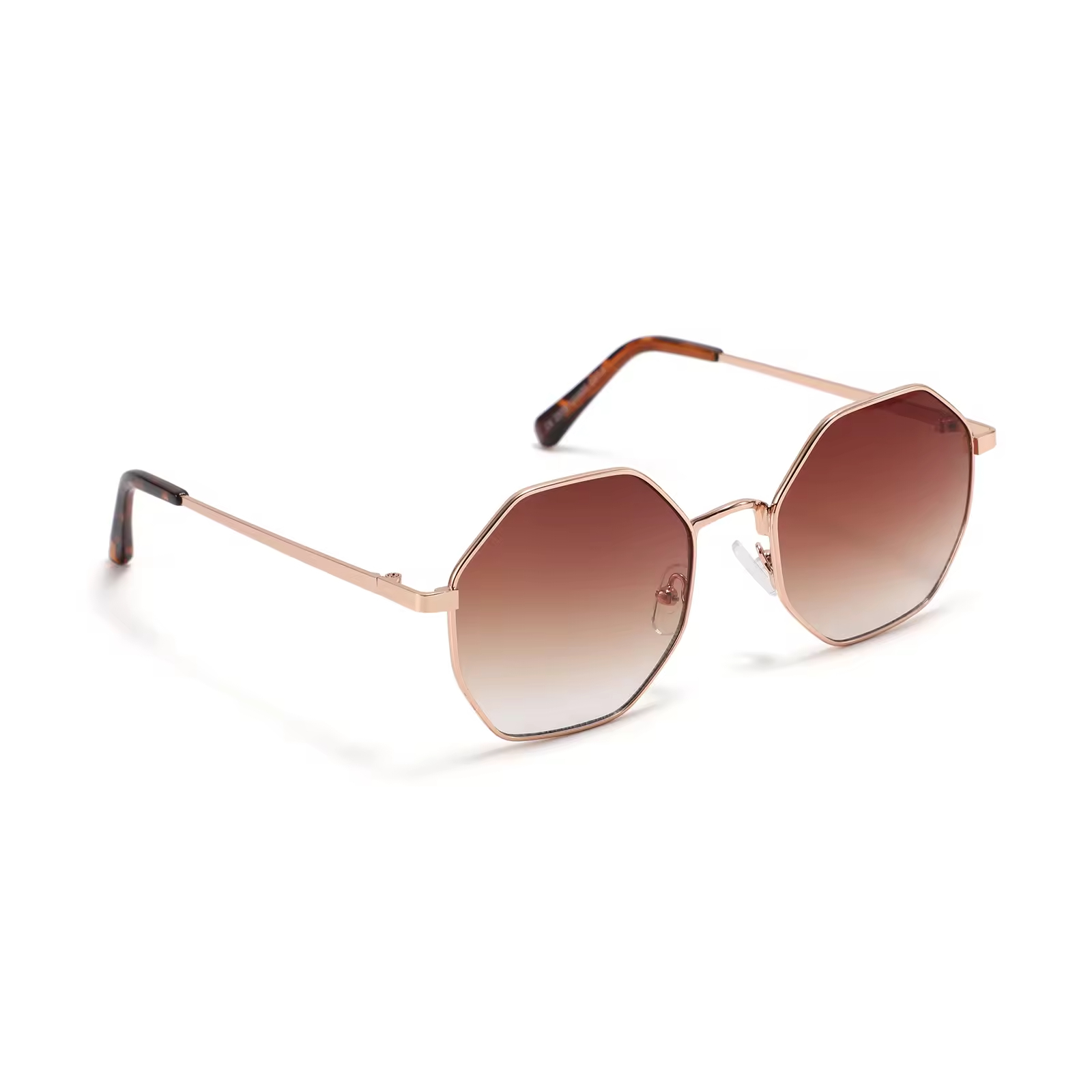 2025 Fashion Trendy Women Sunglasses UV400 Metal Frame Six Sides Retro Custom Logo Polygonal Sunglasses