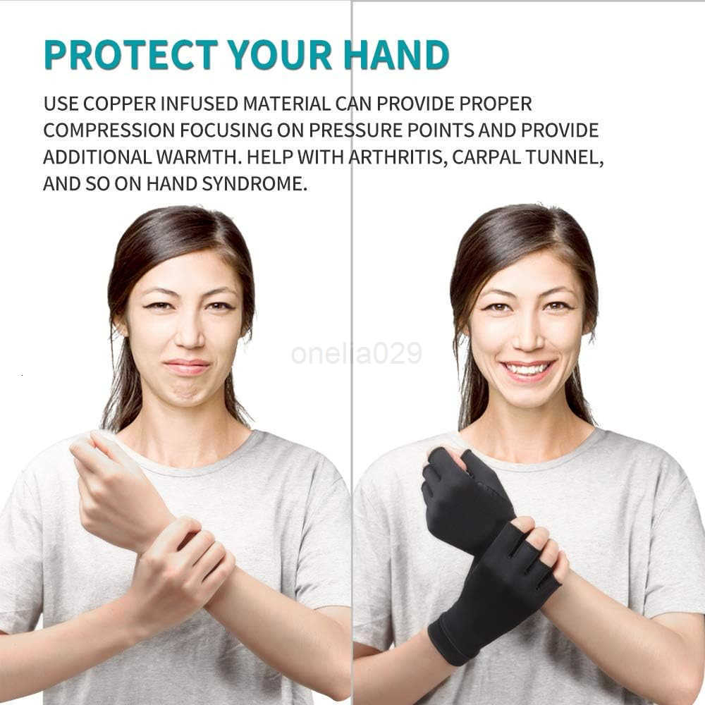 Arthritis Gloves for Women Men Fingerless Breathable Moisture Wicking Arthritis Compression Gloves for Computer Typing and Dailywork of Hands joint Su