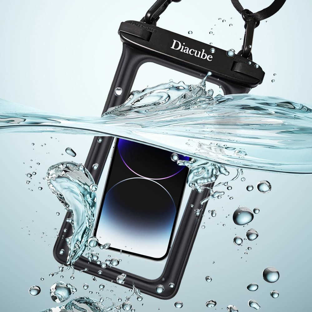 2Pack Waterproof Phone Pouch Universal IPX8 Floating Waterproof Case with Adjustable Lanyard for All Phones Up to 83 Beach Waterpark Travel Essentials